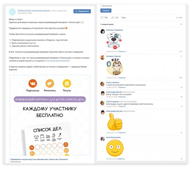 активность вконтакте
