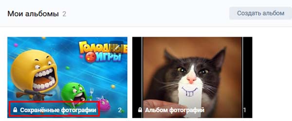Альбомы пользователя ВК