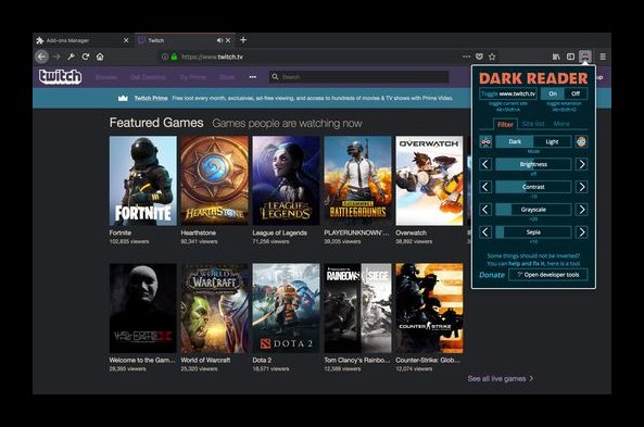 Dark Reader для Firefox