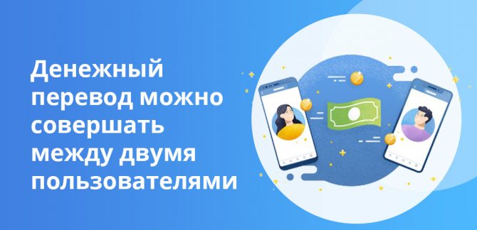 Денежный перевод можно совершать между двумя пользователями
