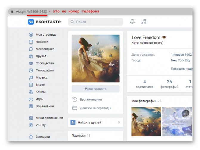 ID пользователя ВК