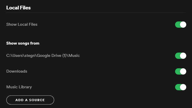 Импорт локальных файлов Spotify