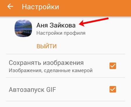 Имя профиля