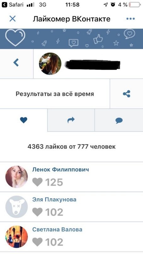 как посмотреть все лайки во vkontakte