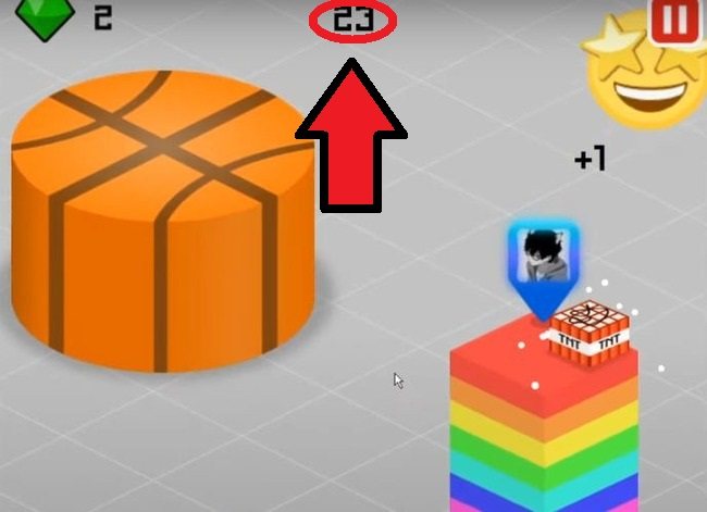 Количество очков на экране игры