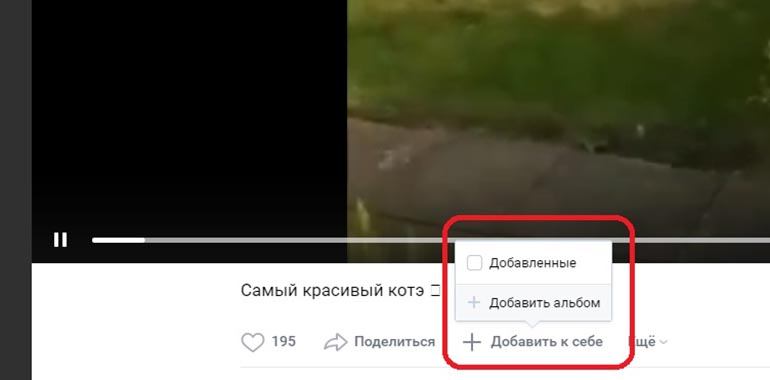 Открываете видео и нажимаете добавить к себе