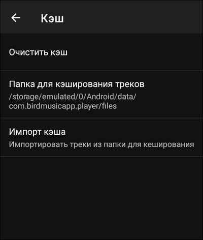 папка для кэширования треков