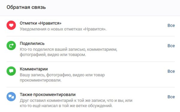 Параметры уведомлений