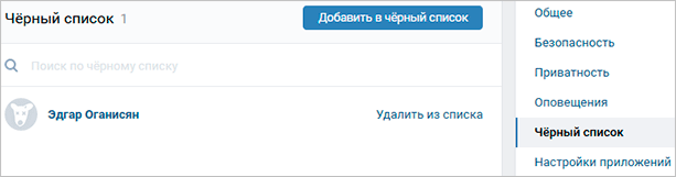 Перечень заблокированных