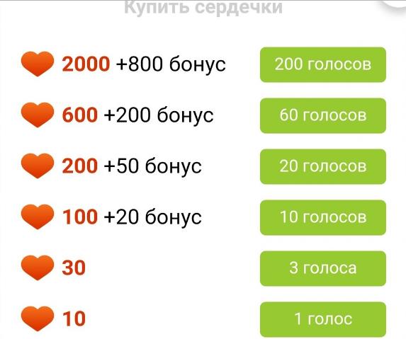 Покупка бонусов