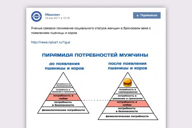 Пост из паблика «Образовач»