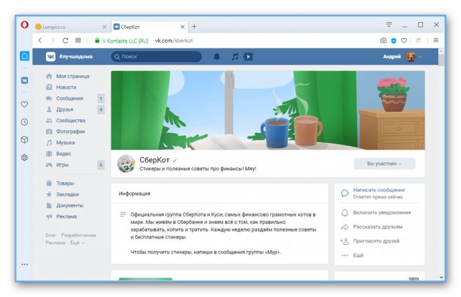 Пример крупного сообщества с качественным оформлением на сайте ВКонтакте
