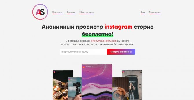 Принцип работы схож с другими – введите имя профиля и нажмите «Смотреть анонимно»