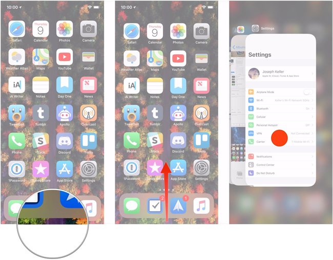 принудительно выйти из iphone x