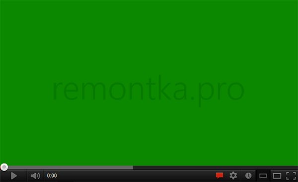 Проблема с зеленым экраном на YouTube
