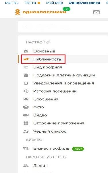 Раздел «Публичность»