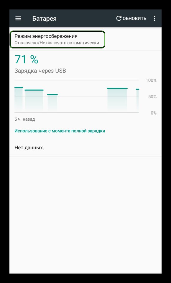 Режим энергосбережения на устройстве Android