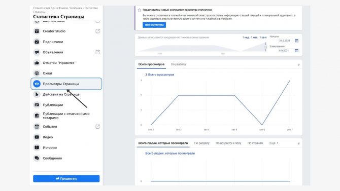 Статистика просмотров страницы
