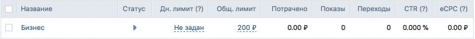 ставим лимиты