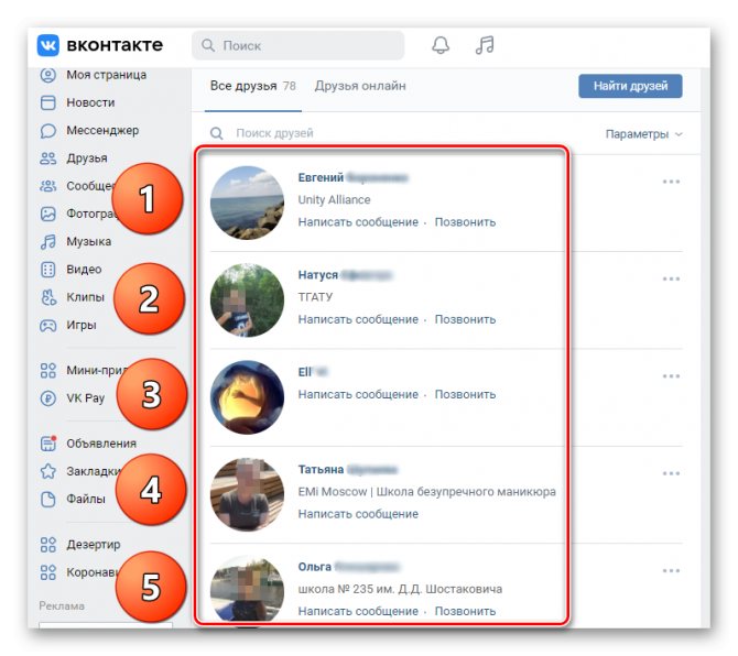 Важные друзья в ВК