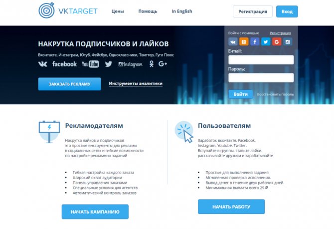vktarget - сервис накрутки для ВК, Тик-Ток