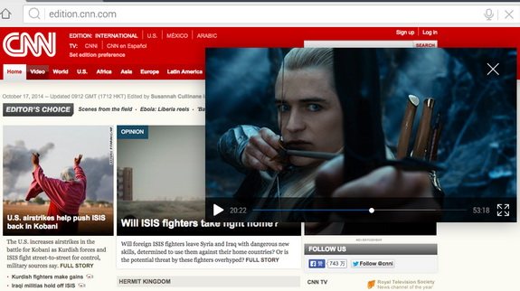 Воспроизведение видео в браузере Baidu