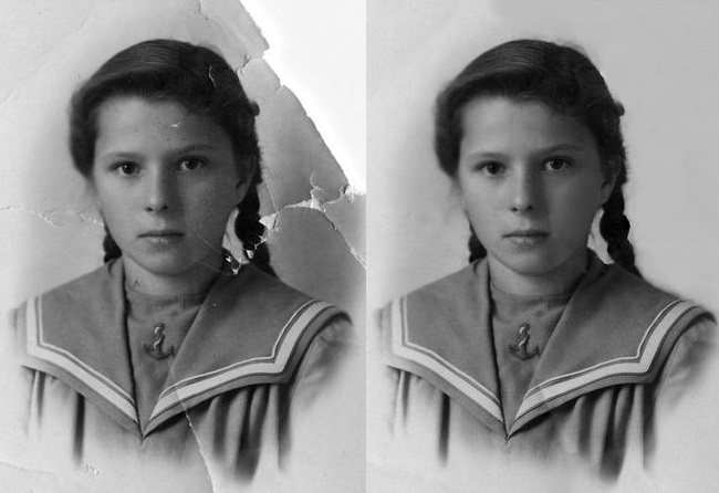 Восстановленный в RetouchPilot портрет девочки