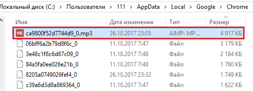 временные файлы браузера