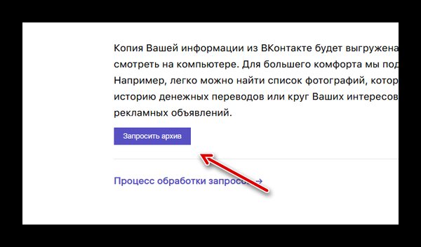 Запрос архива